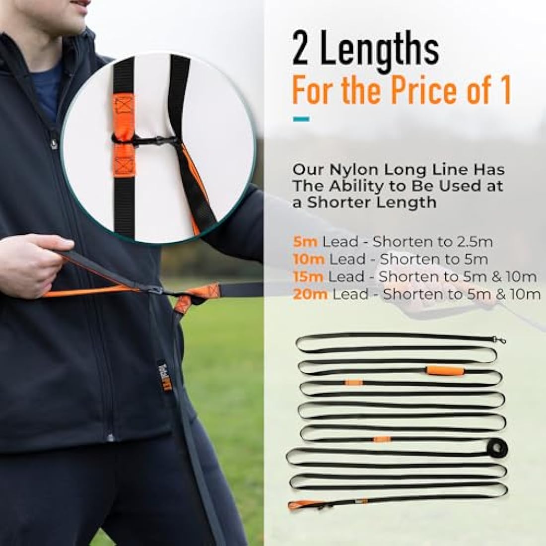 Total Pet 20m Dog Training Lead – Long Line Leash for Puppy Recall