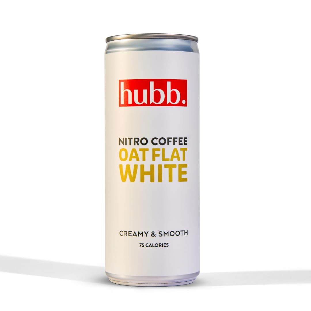 hubb Nitro Cold Brew Oat Flat White – 12 x 250ml Cans – Vegan Coffee