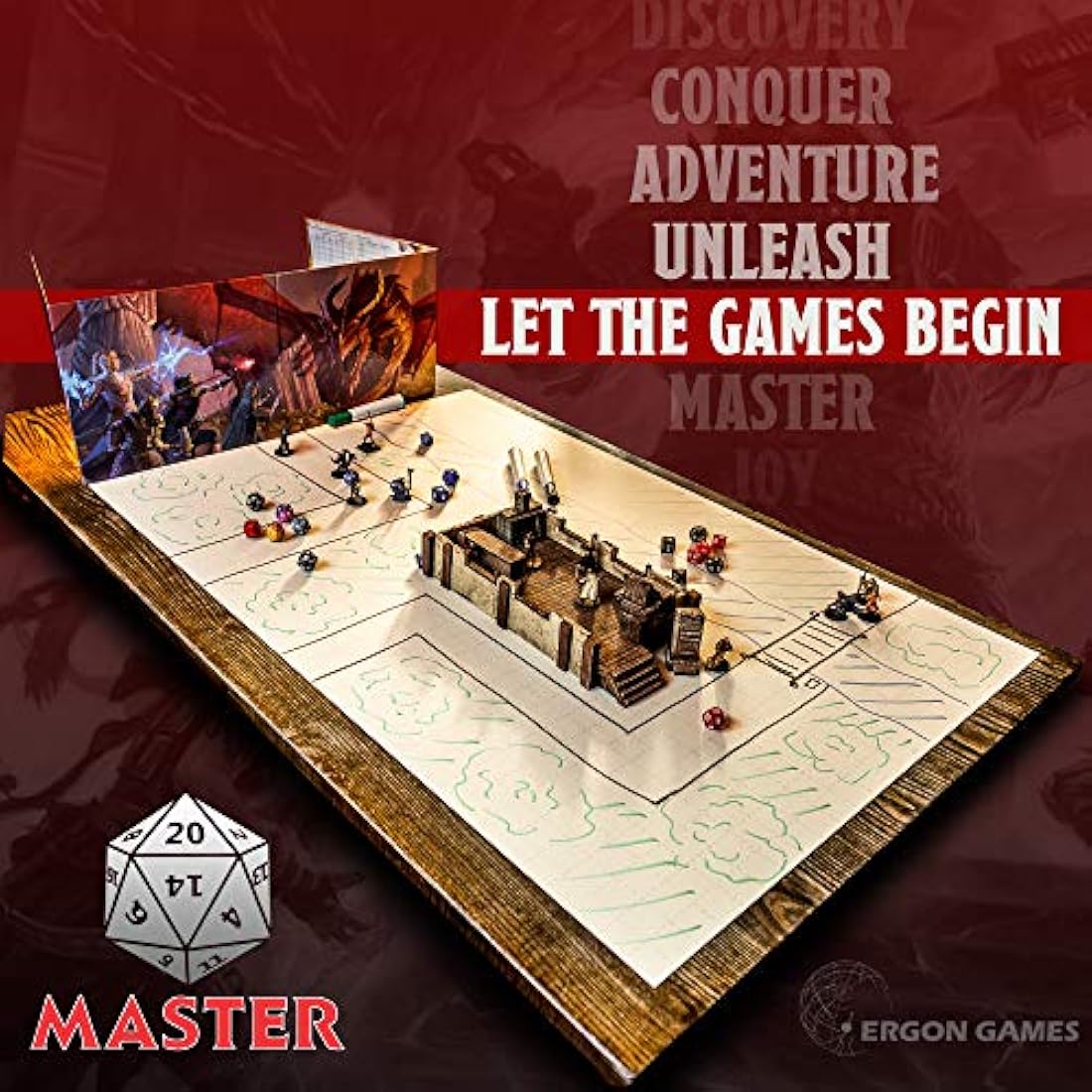 DND Battle Grid Mat – 36x24 Silicone Square & Hex Game Map