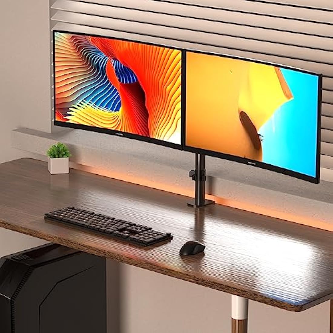 Bracwiser Dual Monitor Mount – Adjustable 13-32" VESA Desk Arm