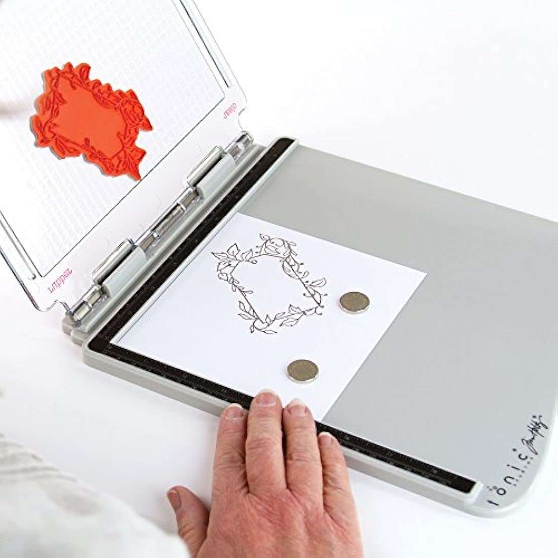 Tonic Studios Stamping Platform – Large Magnetic Crafting Tool, Grey