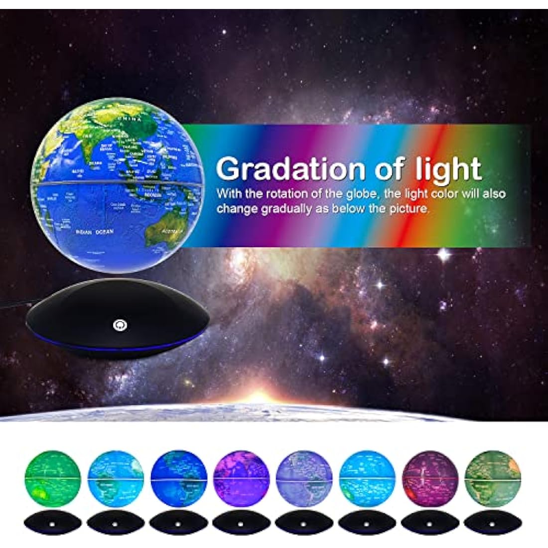 Dracarys 6 Inch Magnetic Levitation Floating Globe with LED Night Light