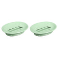 Jolof Store Plastic Soap Dish – 2Pcs Double Layer Drainage Holder, Green
