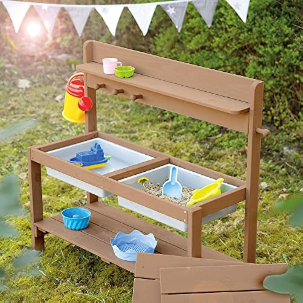 Roba Wooden Outdoor Mud Garden Kitchen – Weather-Resistant Teak Play Table