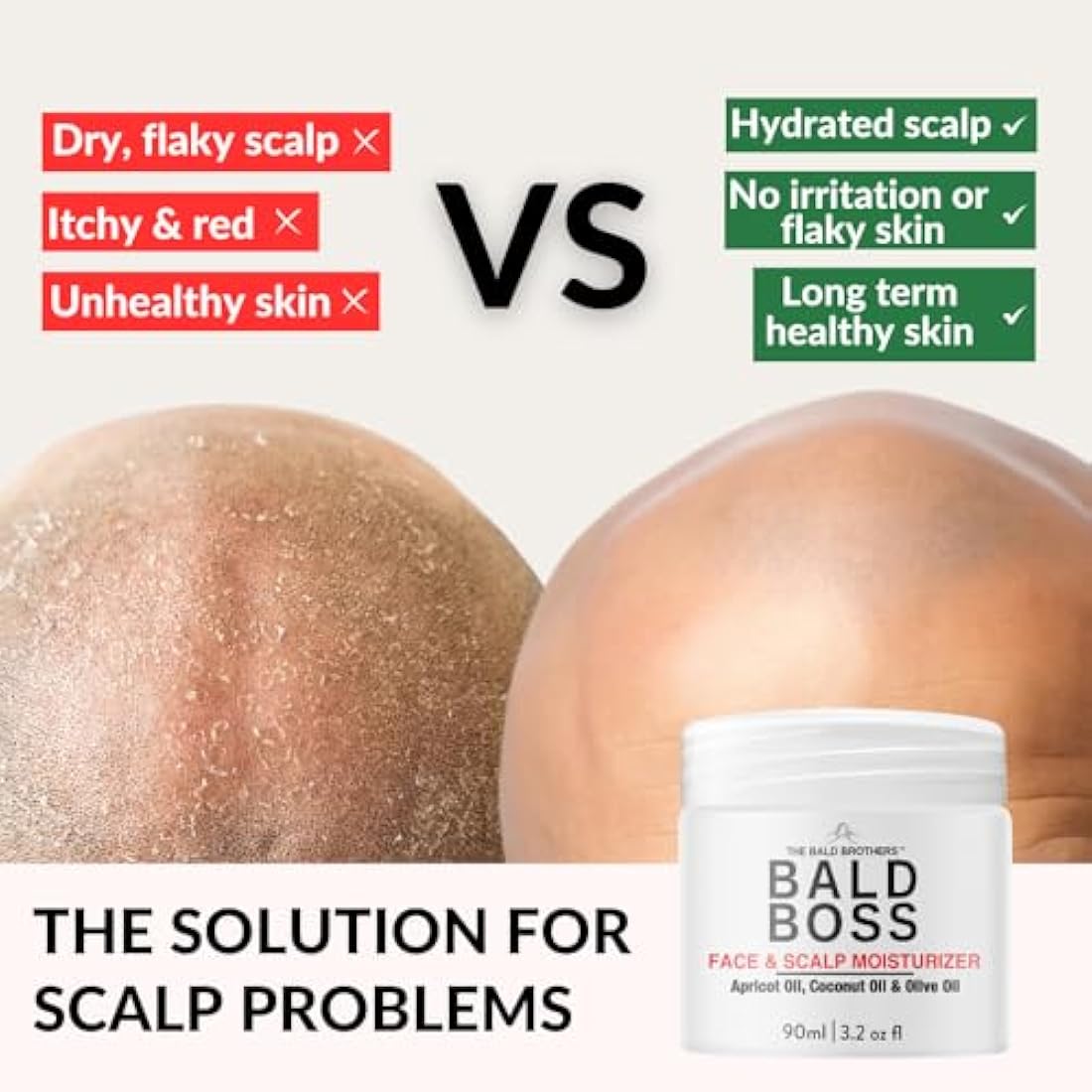 The Bald Brothers Bald Boss Scalp & Face Moisturiser - 2 Pack Vegan Cream