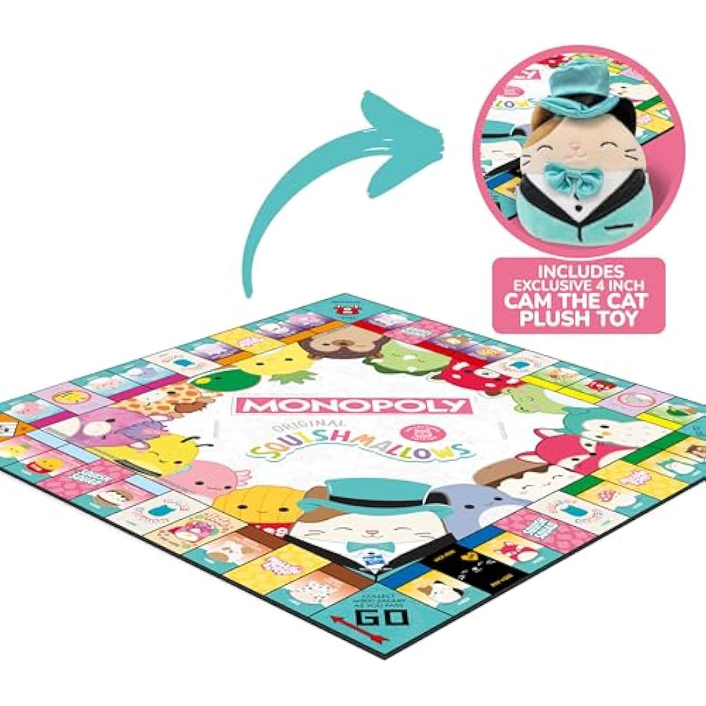 Monopoly Squishmallows Board Game – Hasbro Classic with 6 Metal Tokens