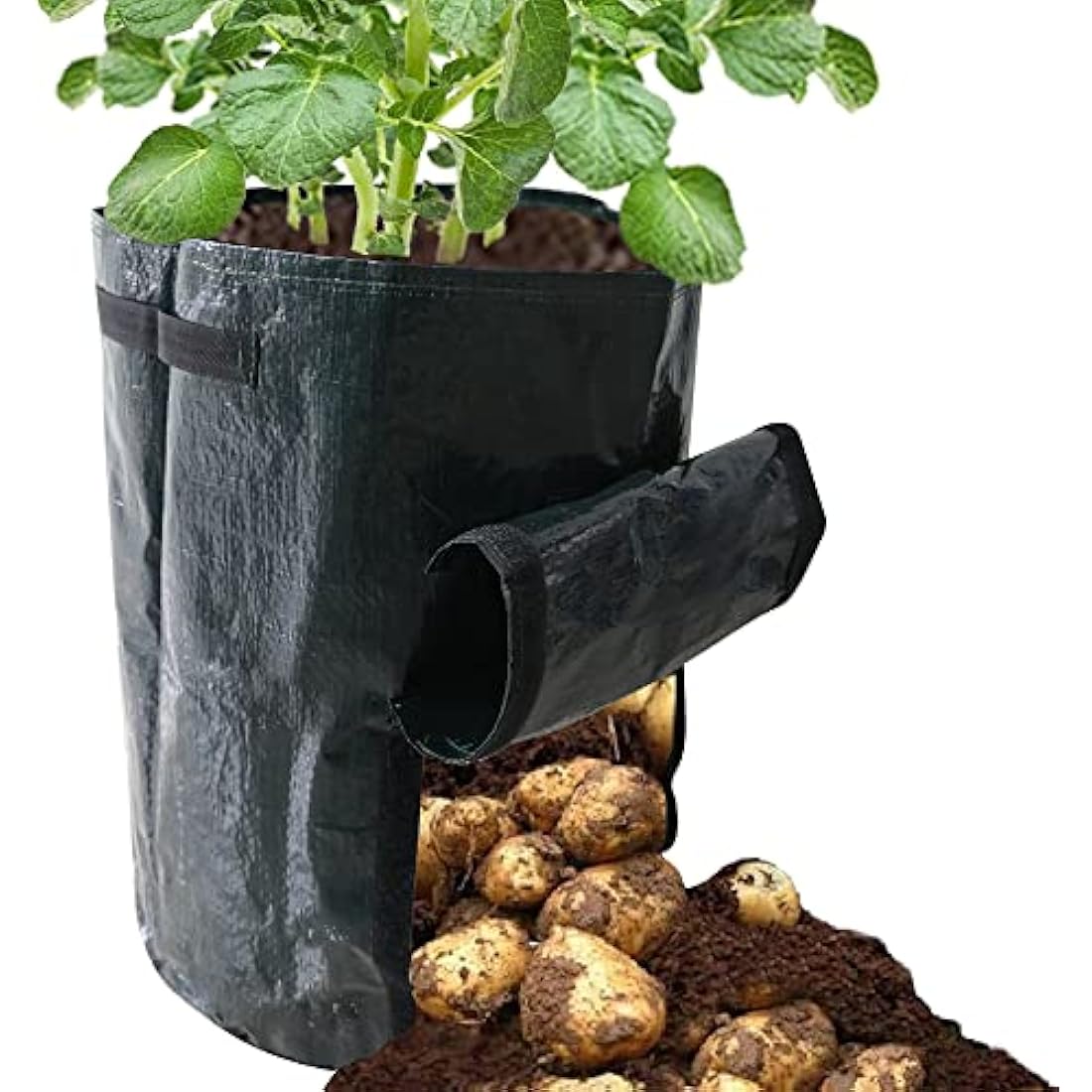 Ram 7 Gallon Potato Grow Bags - 4 Pack Green Polyethylene Planters