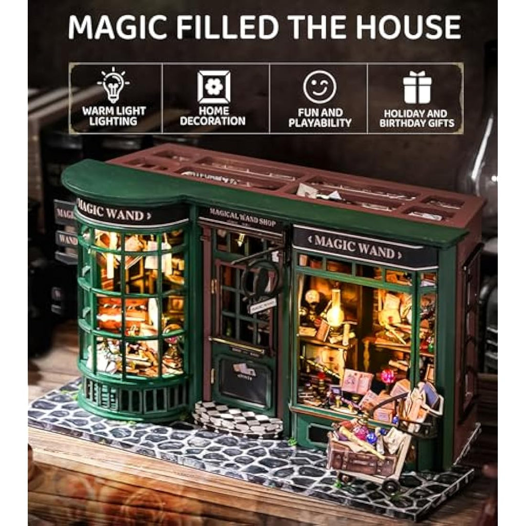 Spilay Magic House DIY Miniature Dollhouse Kit with Dust Cover | 1:24 Scale