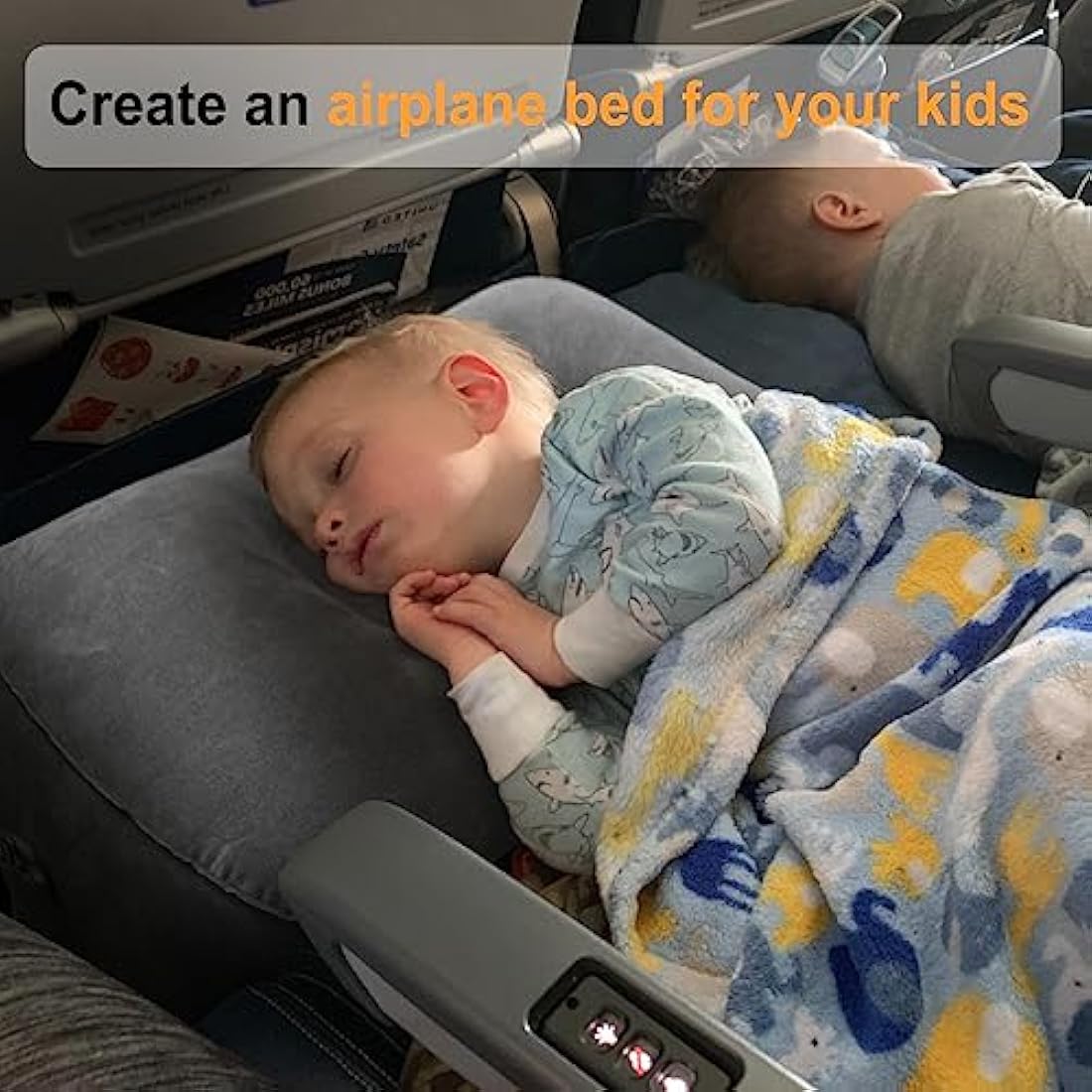 Maliton Inflatable Airplane Footrest | Adjustable Travel Pillow, 2 Pack
