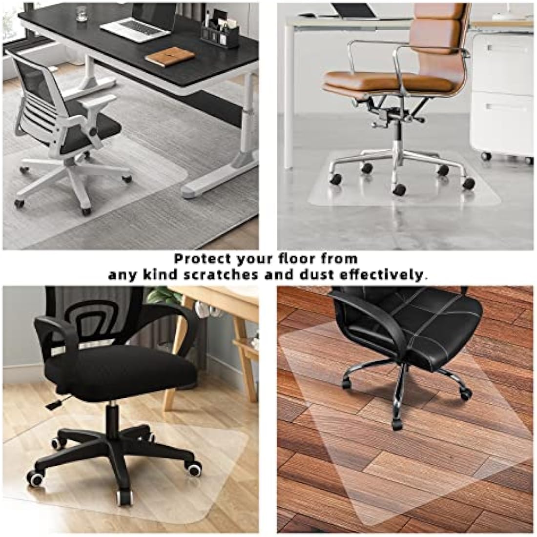 Jolof Store Transparent PVC Office Chair Mat for Hard Floors – 90x120cm