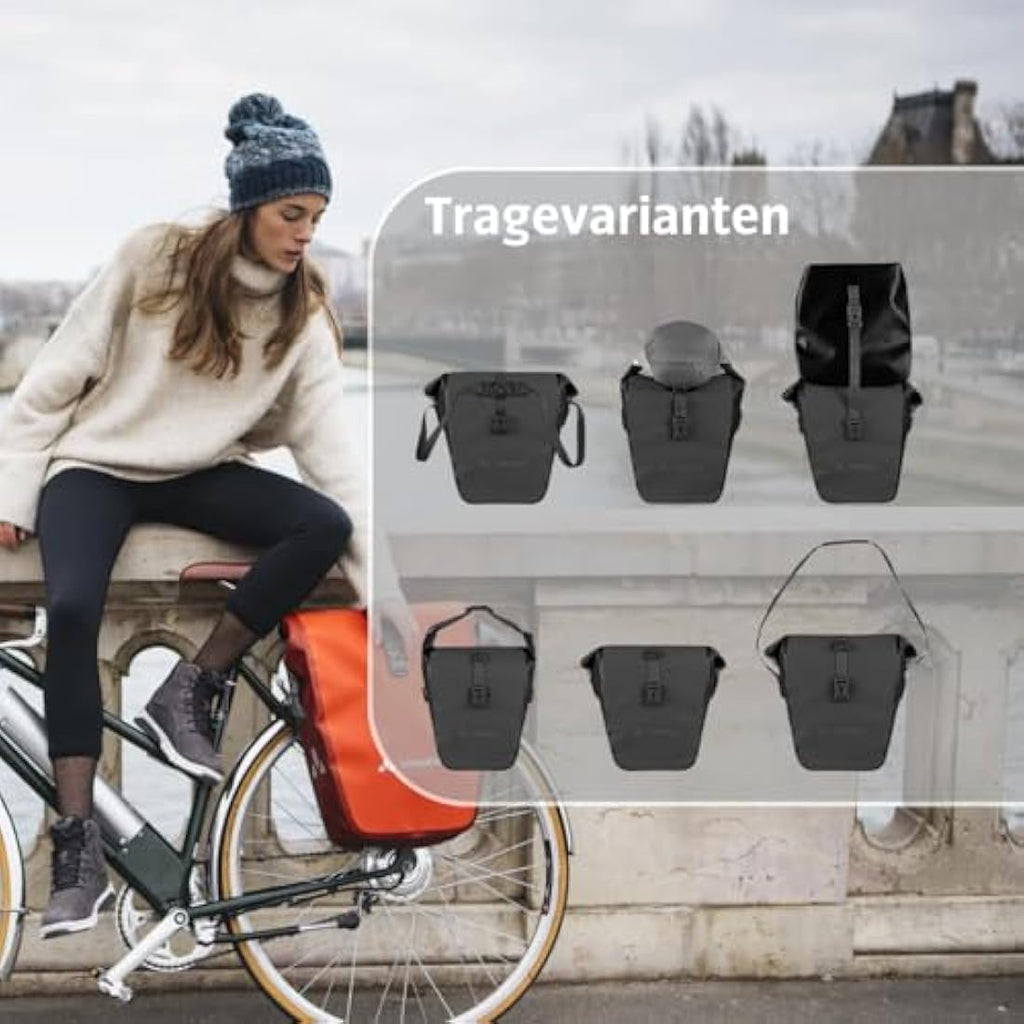 VAUDE Aqua Back Single Waterproof Bicycle Pannier Bag – Parred Green
