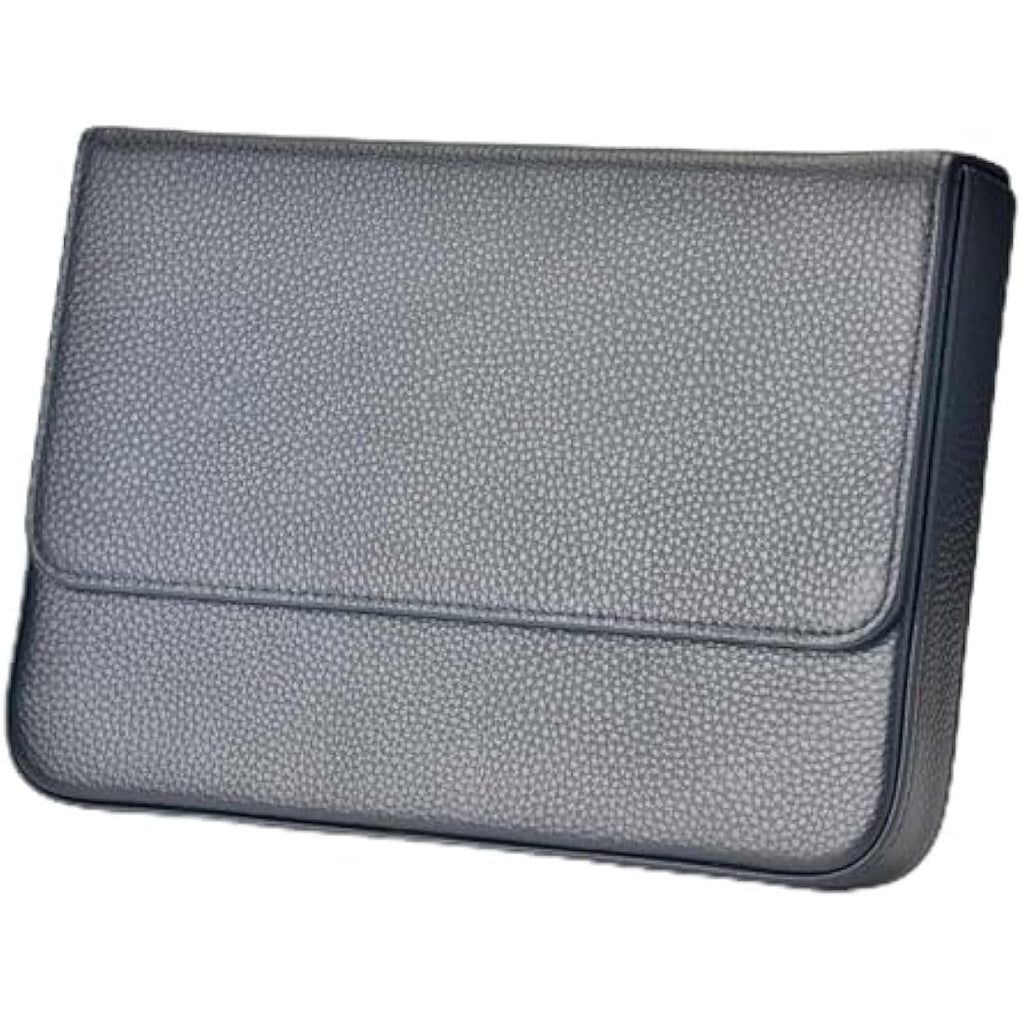 Lanxivi 12 Fountain Pen Case - Genuine Black Leather Organizer Pouch