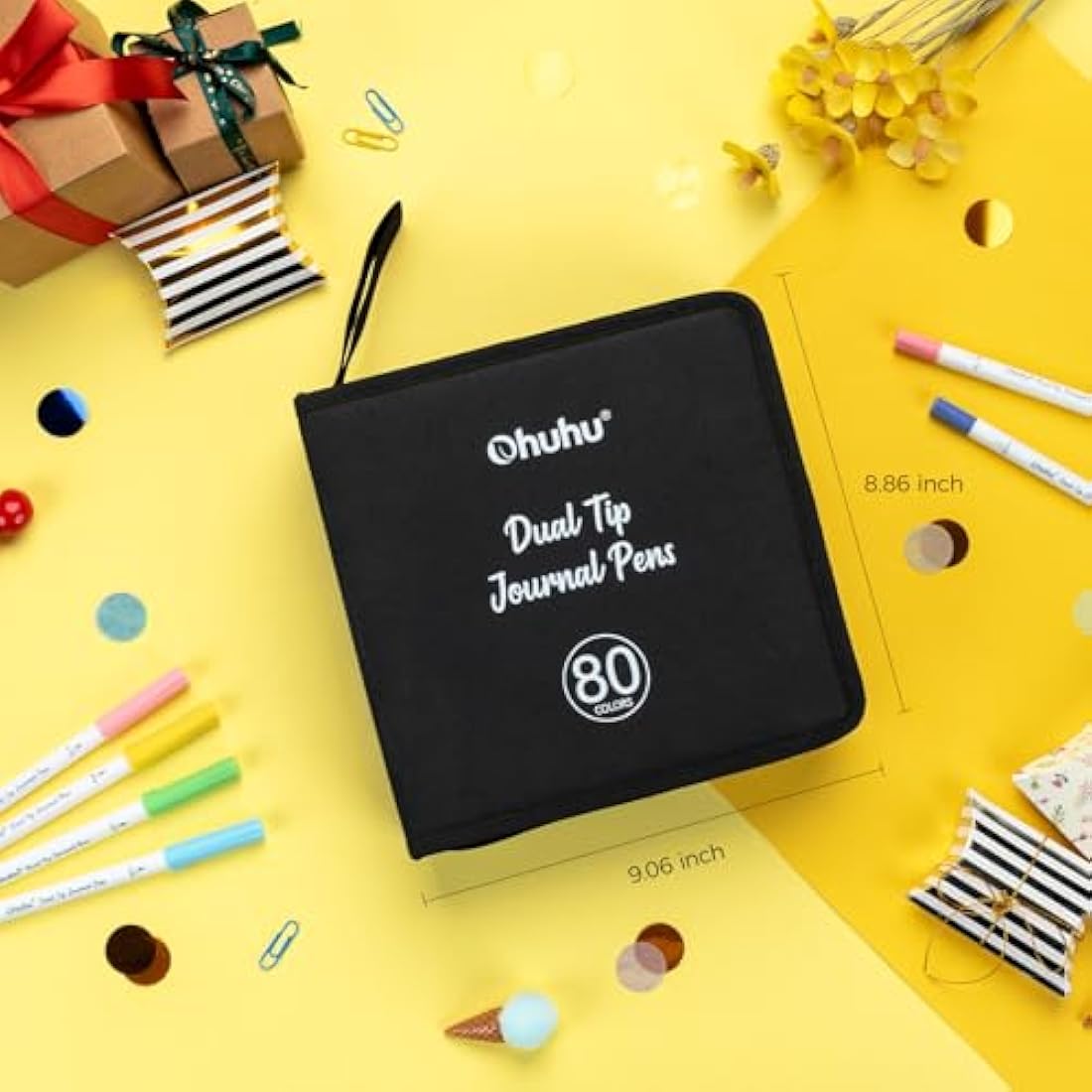 Ohuhu 80 Colours Dual Tip Brush & Fineliner Art Markers for Journaling