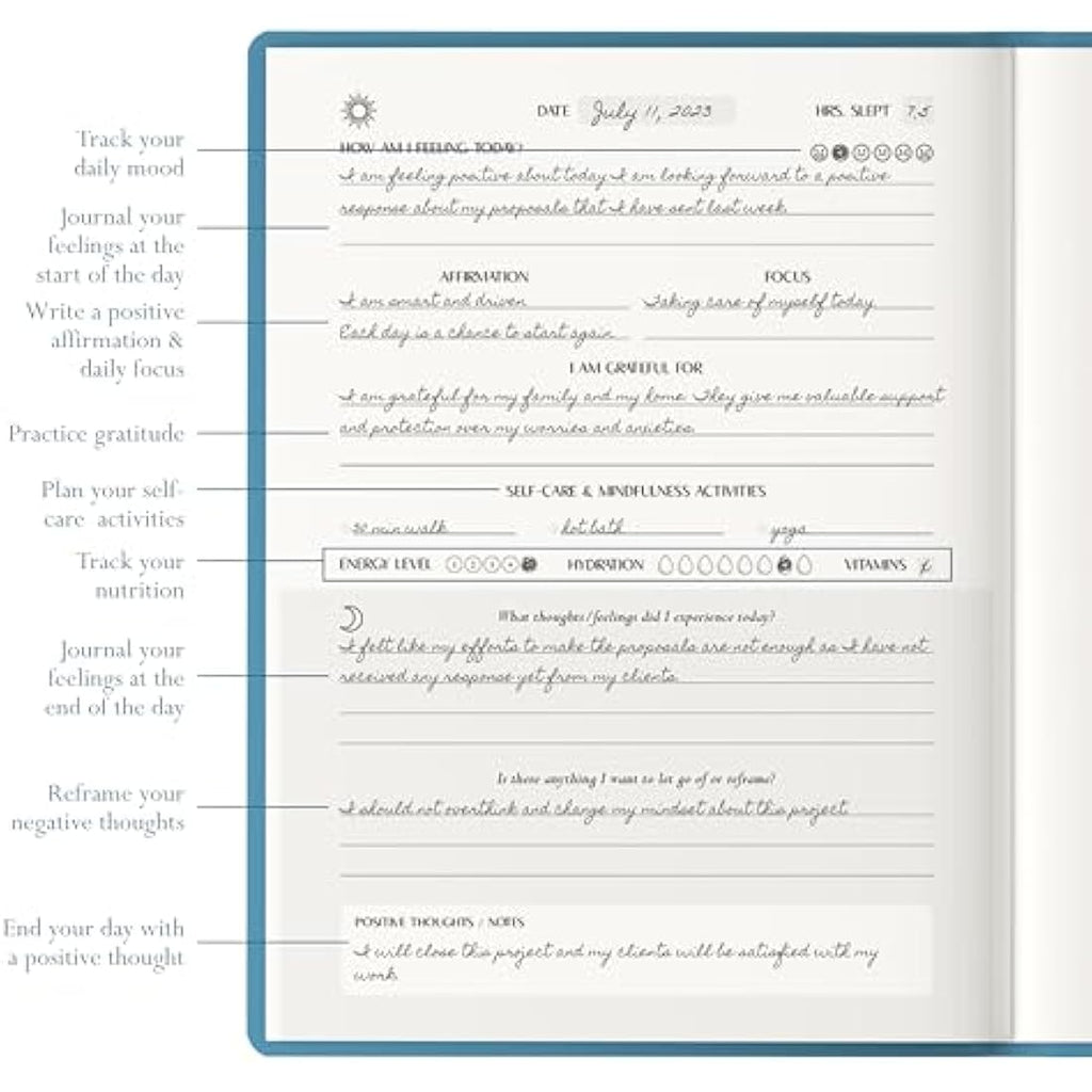 LIFTINSPIRE CO. Mental Health Journal – 6-Month Guided Wellness Planner