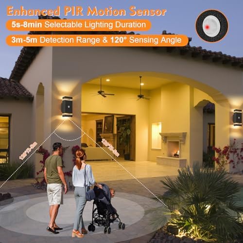 LMP Outdoor Motion Sensor Wall Light – IP65 Waterproof Grey GU10 Lamp