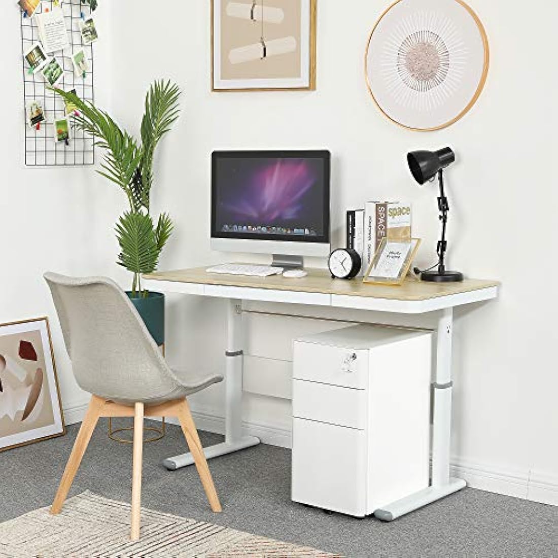 YITAHOME 3-Drawer Mobile Filing Cabinet | Lockable Steel Office Pedestal