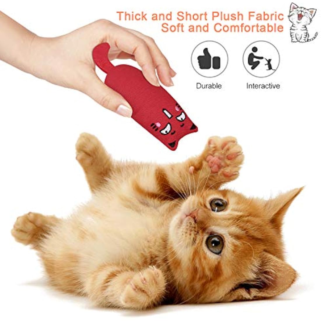 Jolof Store Catnip Toys for Indoor Cats – 3-Pack Plush Teething Toys