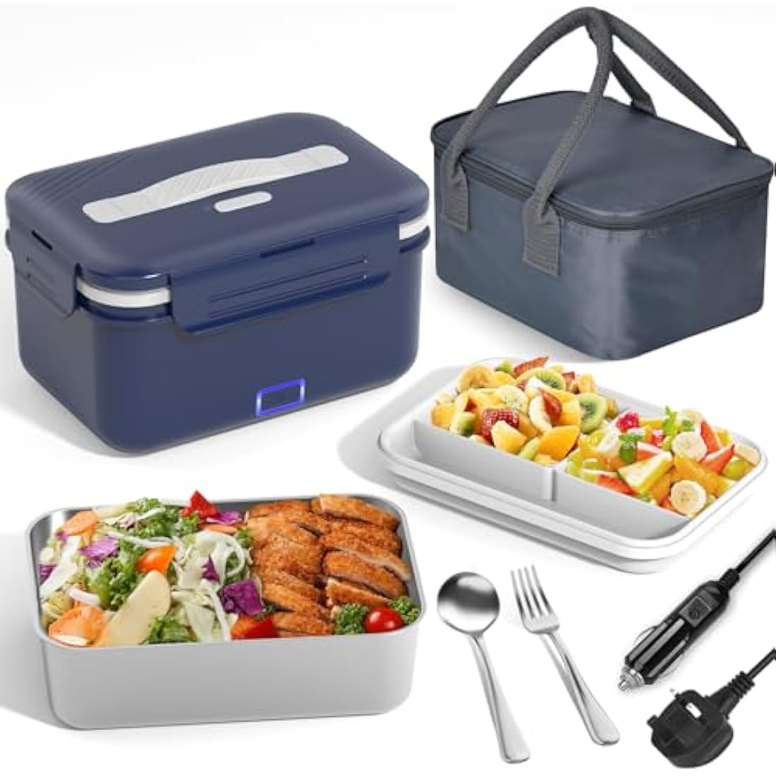 Vabaso 100W Electric Lunch Box | 1.8L Heated Food Warmer for Car & Office