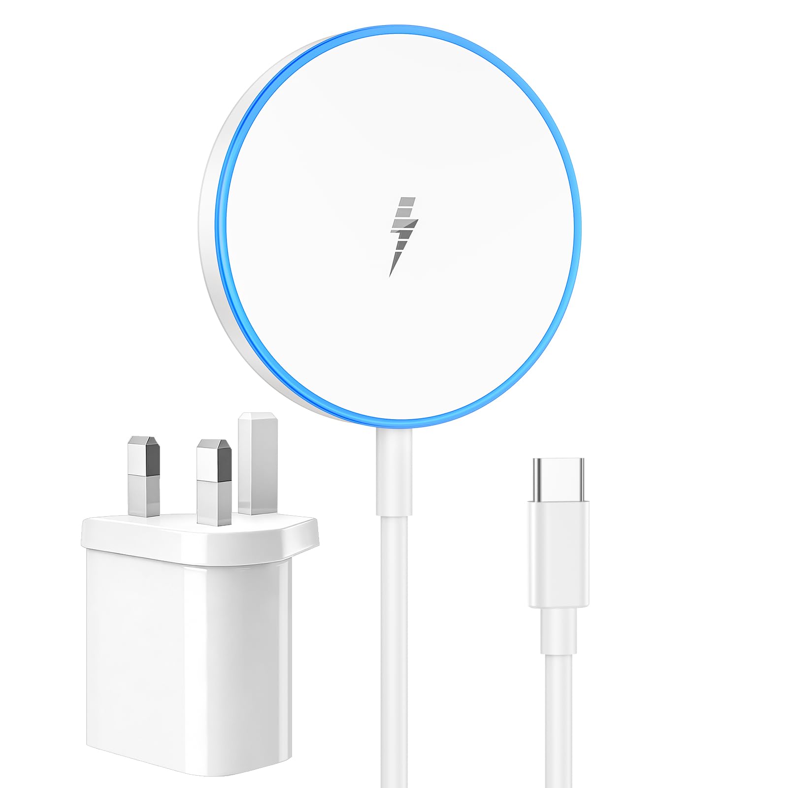 Jolof Store Magnetic Wireless Charger with 20W Fast Adapter and LED