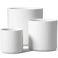 LE TAUCI Ceramic Planters Set of 3 | Mid-Century Indoor Pots with Drainage