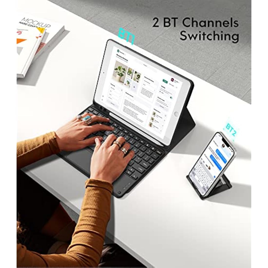 CHESONA iPad 9th Gen Keyboard Case with Smart Touchpad – Black