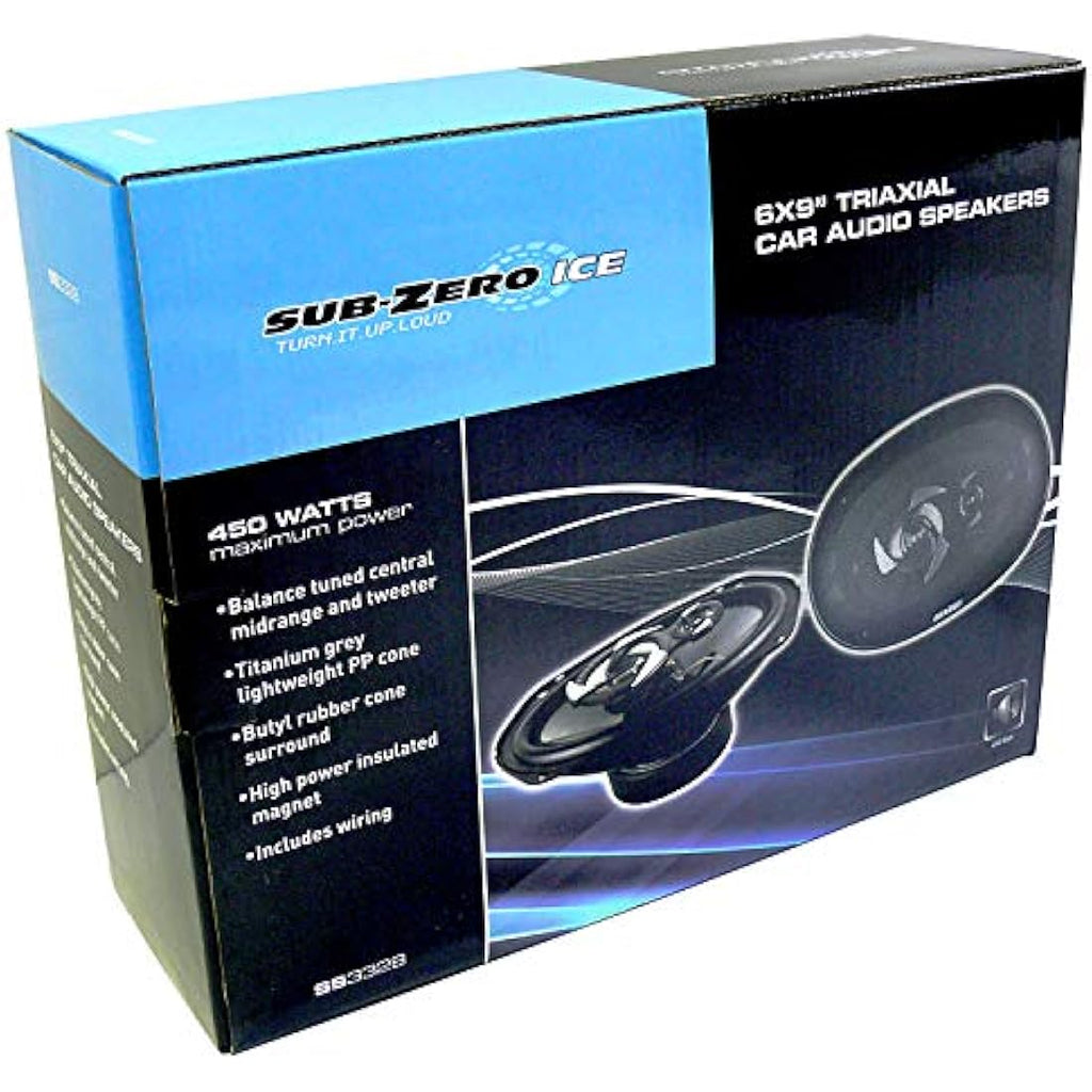 Sakura Sub-Zero 6x9 Inch Triaxial Car Speakers - 450W Polypropylene