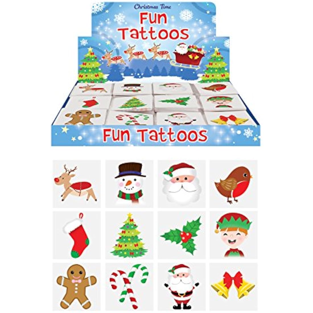 Henbrandt Christmas Temporary Tattoos – 120 Pack Kids Stocking Fillers