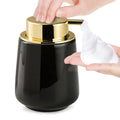 Ceramic Foaming Soap Dispenser – Modern Black & Gold Bottle