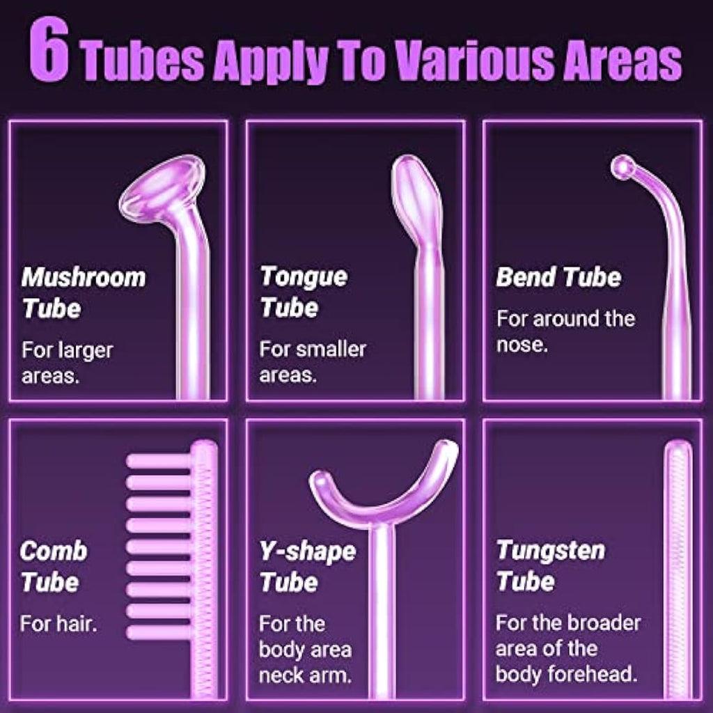 UUPAS 6-in-1 High Frequency Facial Wand | Argon Skin Tightening Device