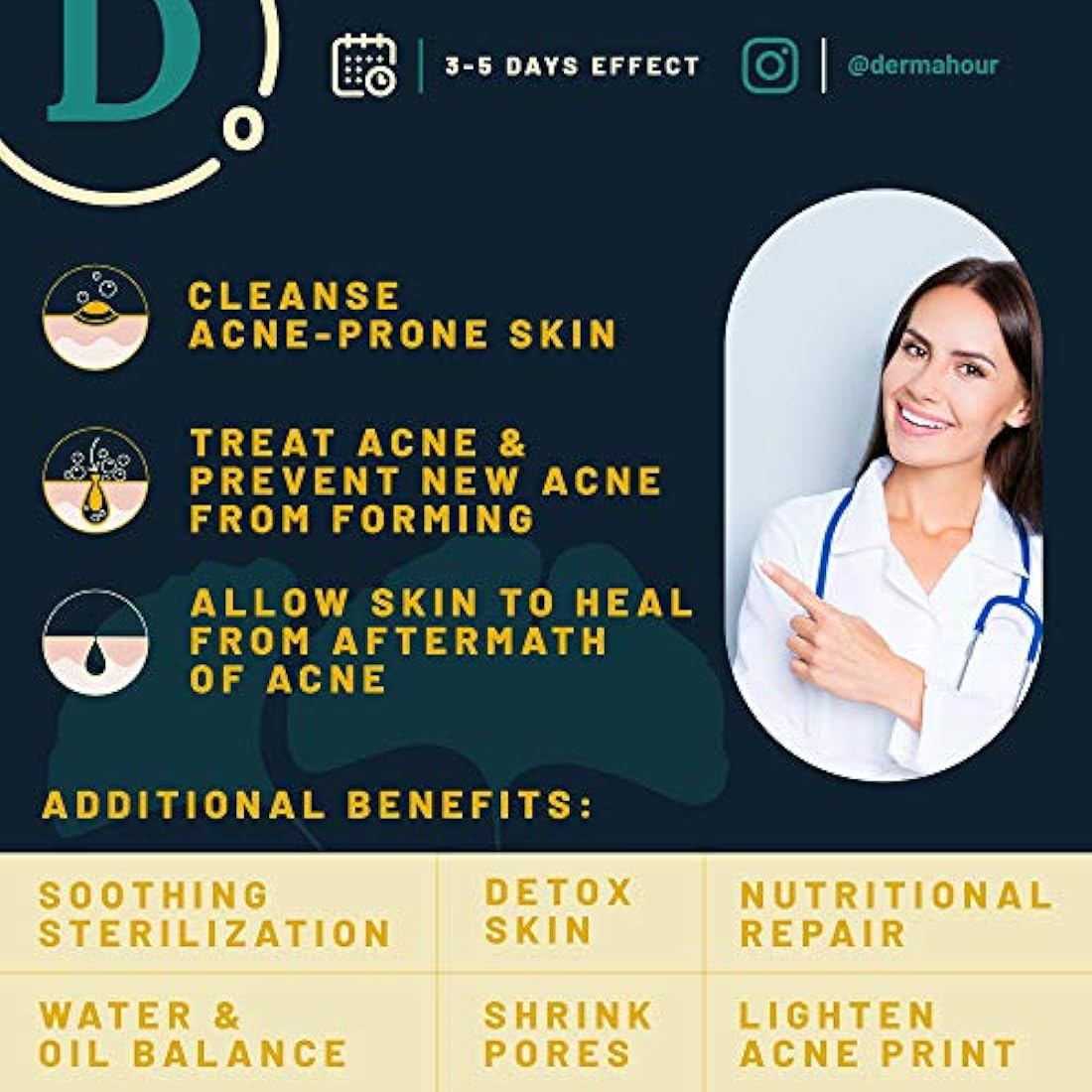 DermaHour Anti Acne Removal Cream | Oil Balancing Pore Minimizer - 40ml