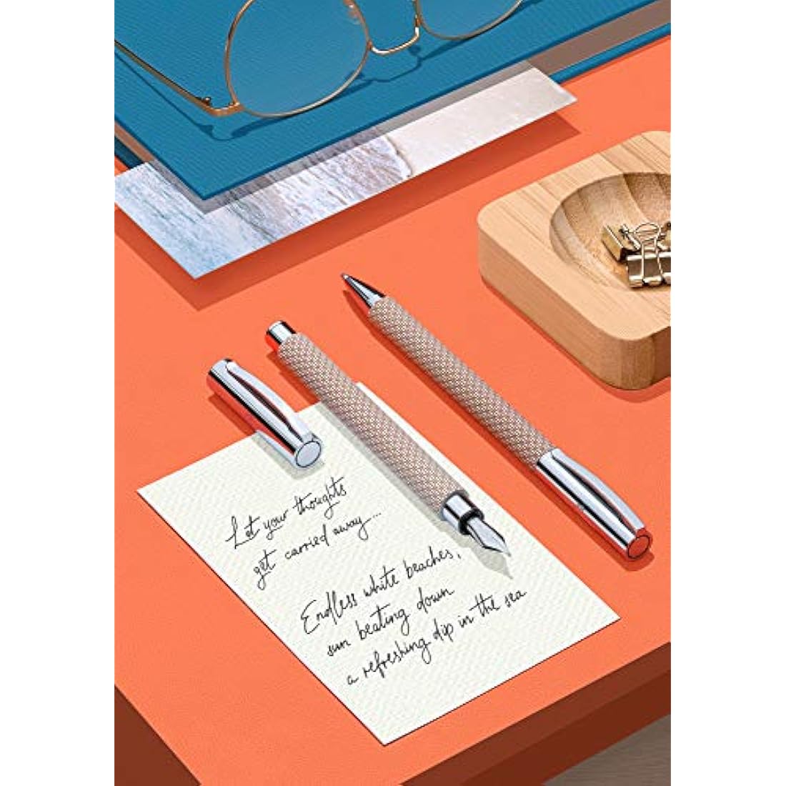 Faber-Castell Ambition OpArt Fountain Pen – White Sand, Fine Nib