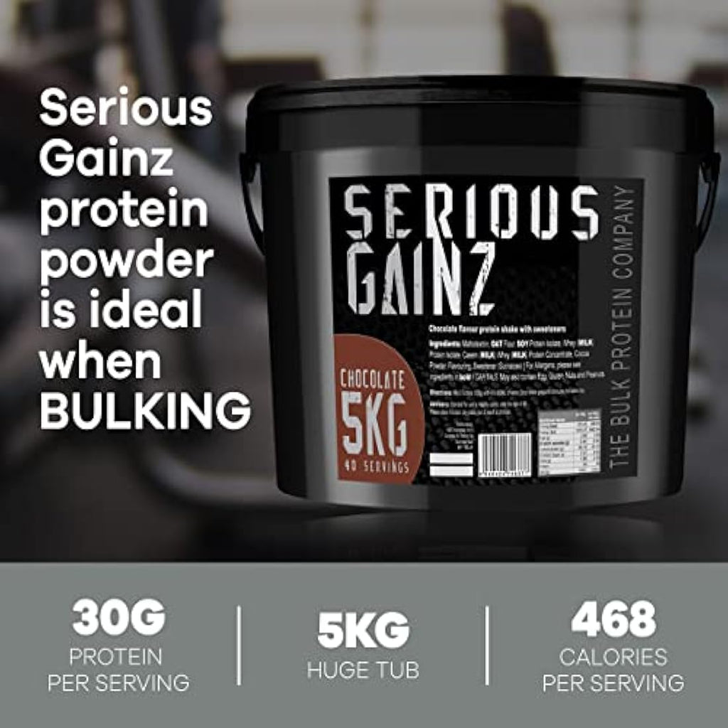 The Bulk Protein Company Serious Gainz Mass Gainer - Chocolate, 5kg