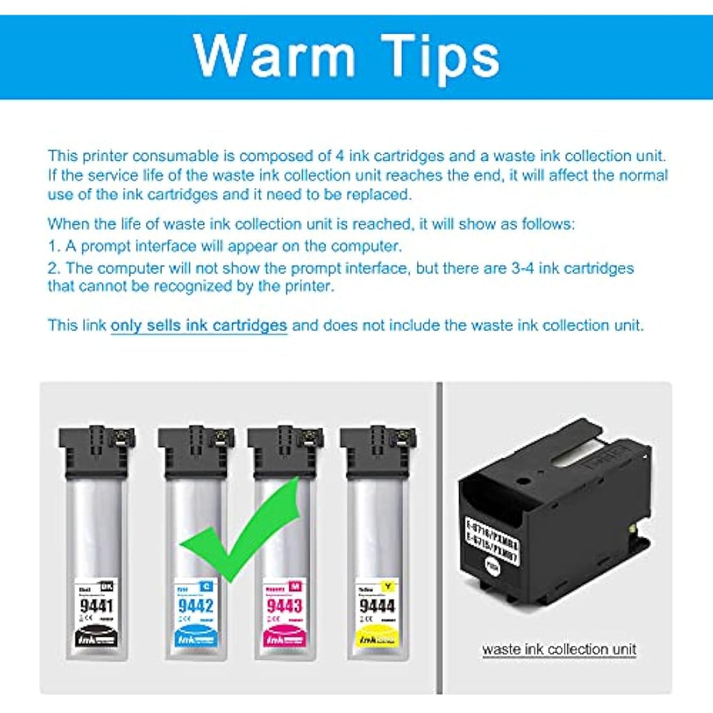 LCL T9441 Ink Cartridge 4-Pack for Epson WorkForce Pro WF-C5210 WF-C5790