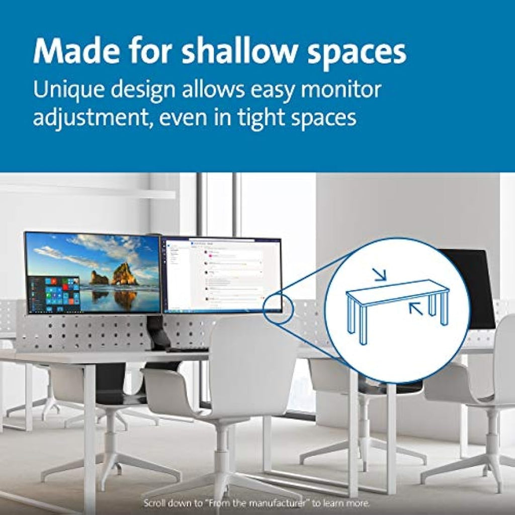 Kensington Dual Monitor Arm – SmartFit Height Adjustable VESA Mount