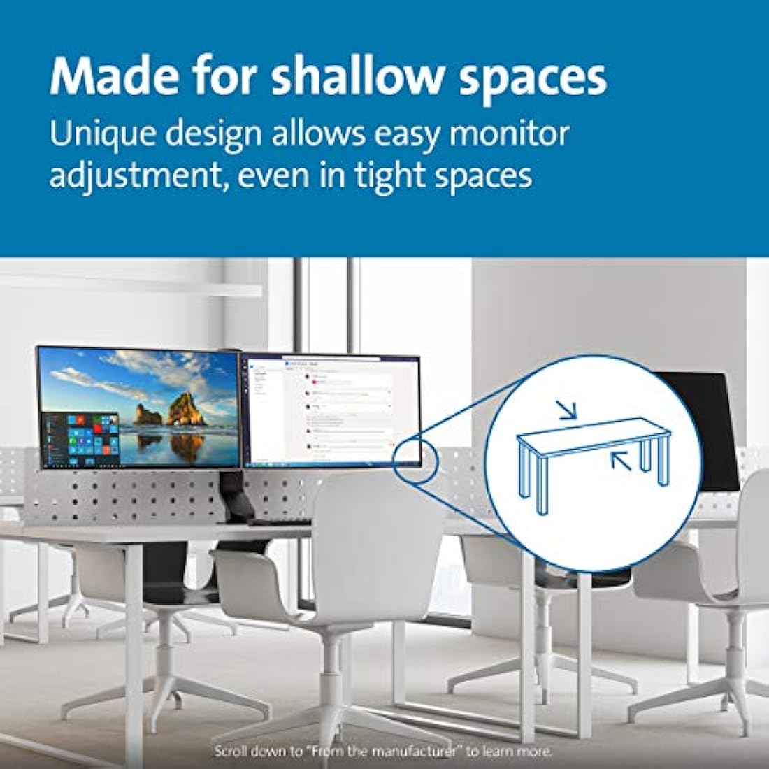 Kensington Dual Monitor Arm – SmartFit Height Adjustable VESA Mount