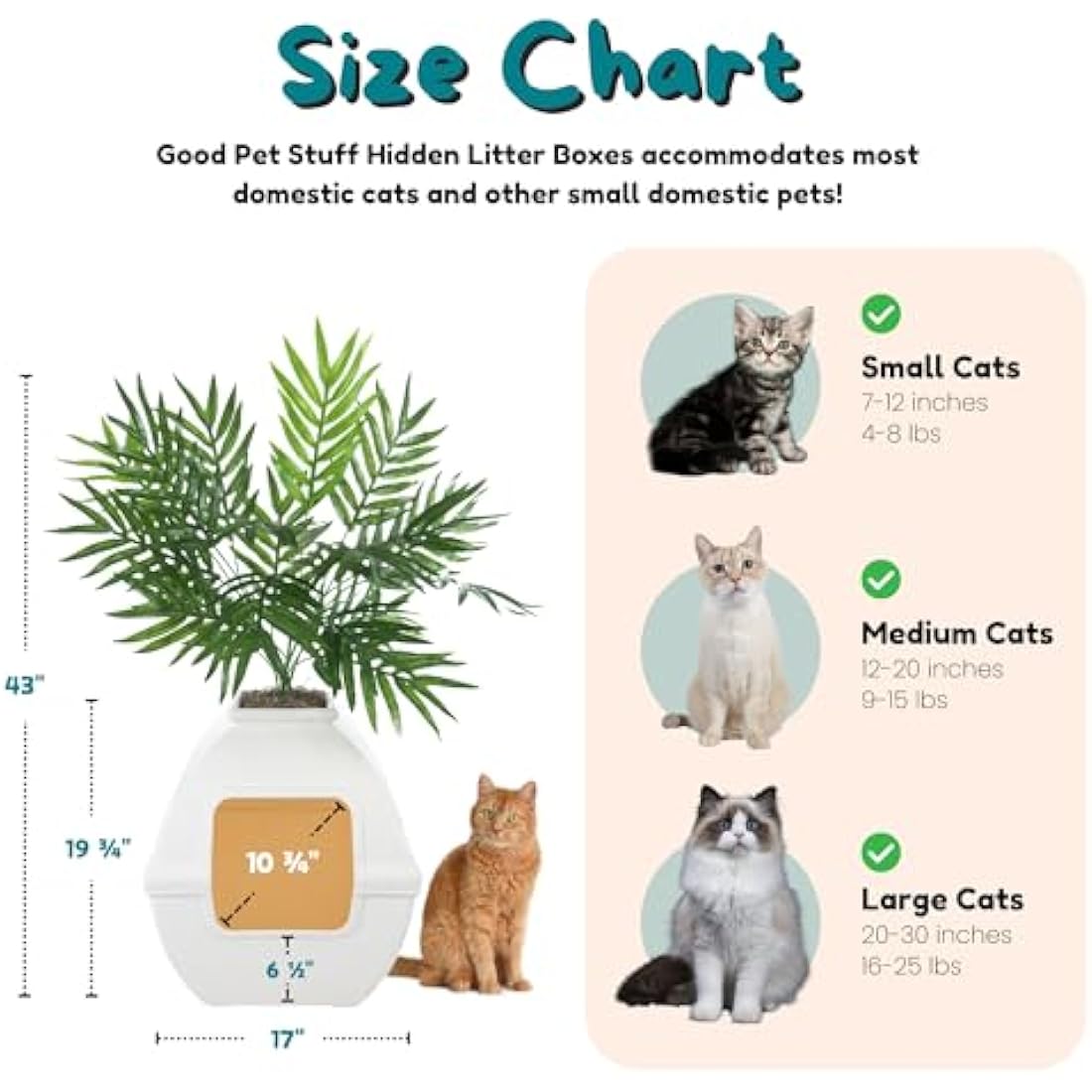 Good Pet Stuff Hidden Litter Box Planter – Enclosed Square White Birch