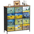 VEDECASA 12 Drawer Fabric Dresser – Van Gogh Tall Storage Chest