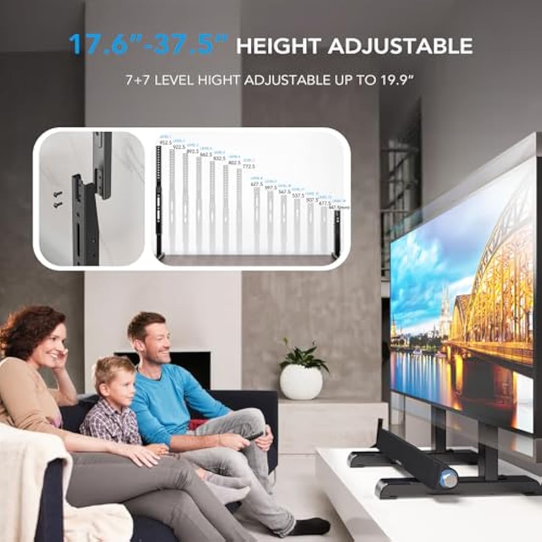 Universal TV Stand Base – Height Adjustable for 24-86 Inch TVs