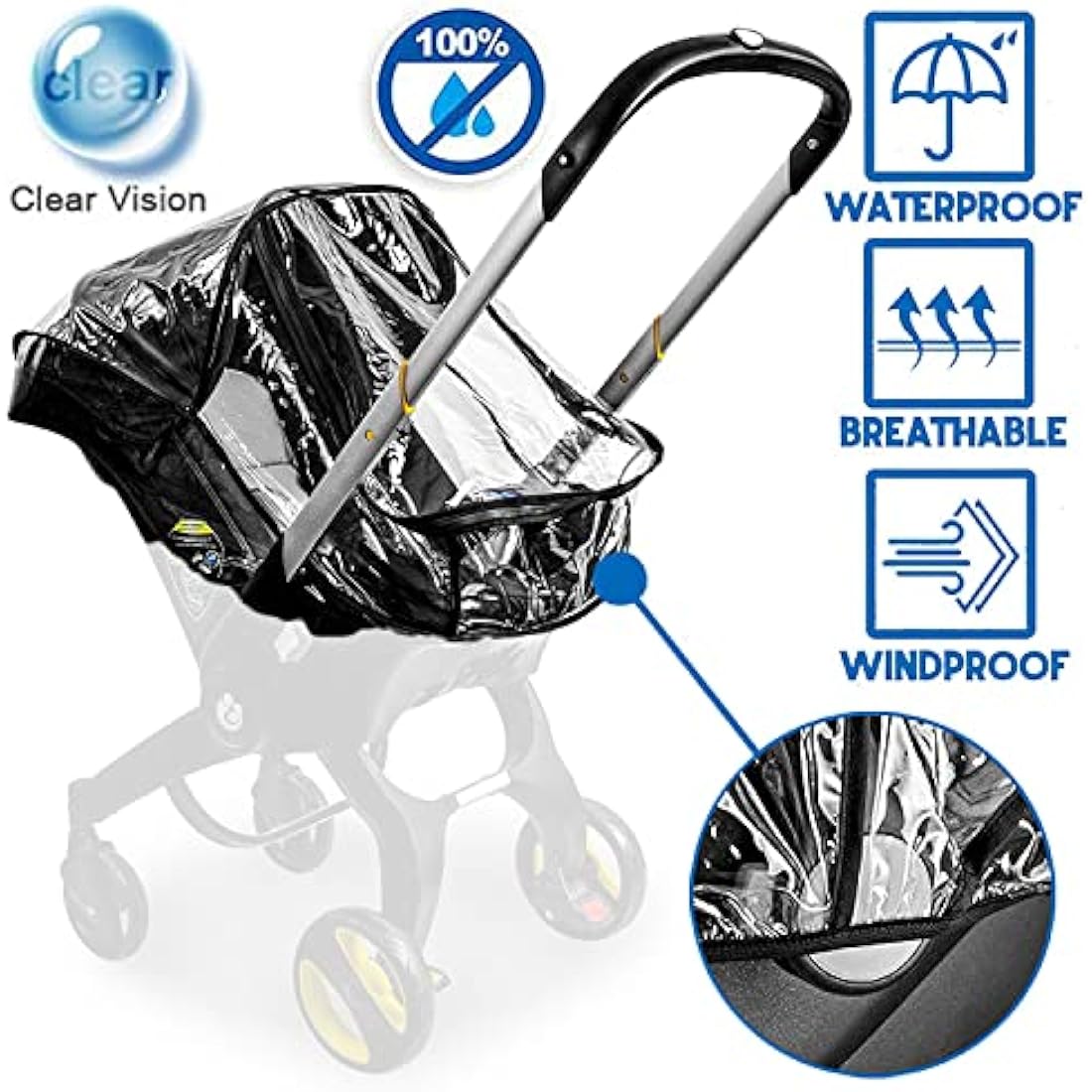 Cysocool Rain Cover for Doona Stroller – Waterproof EVA Weather Shield