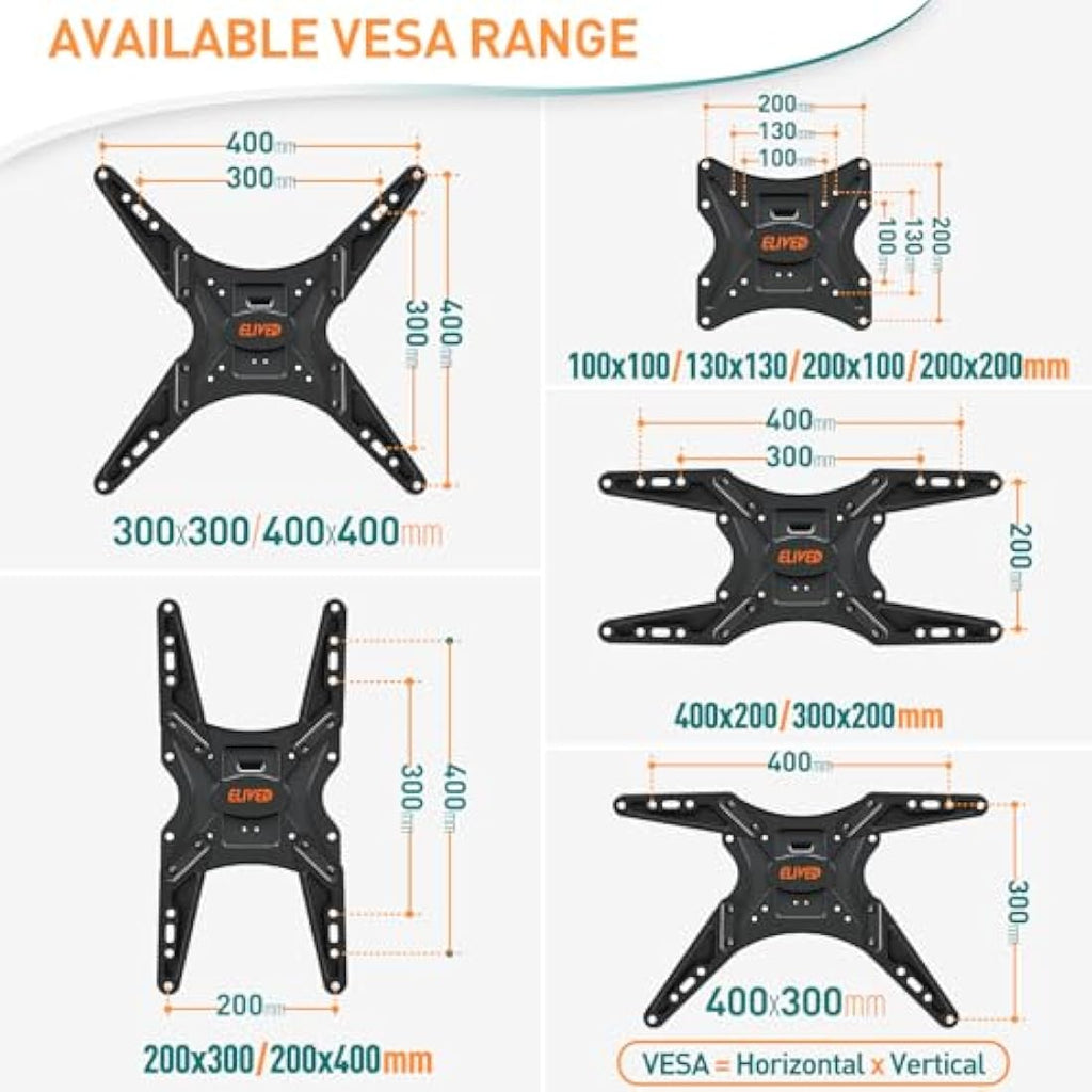 ELIVED Gas Spring TV Wall Mount | Full Motion Bracket for 23-55 Inch TVs