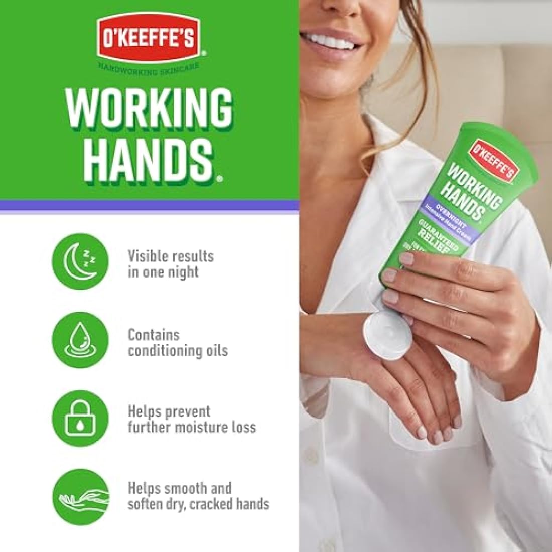 O'Keeffe's Working Hands Overnight Repair Hand Cream 80ml (5 Pack)