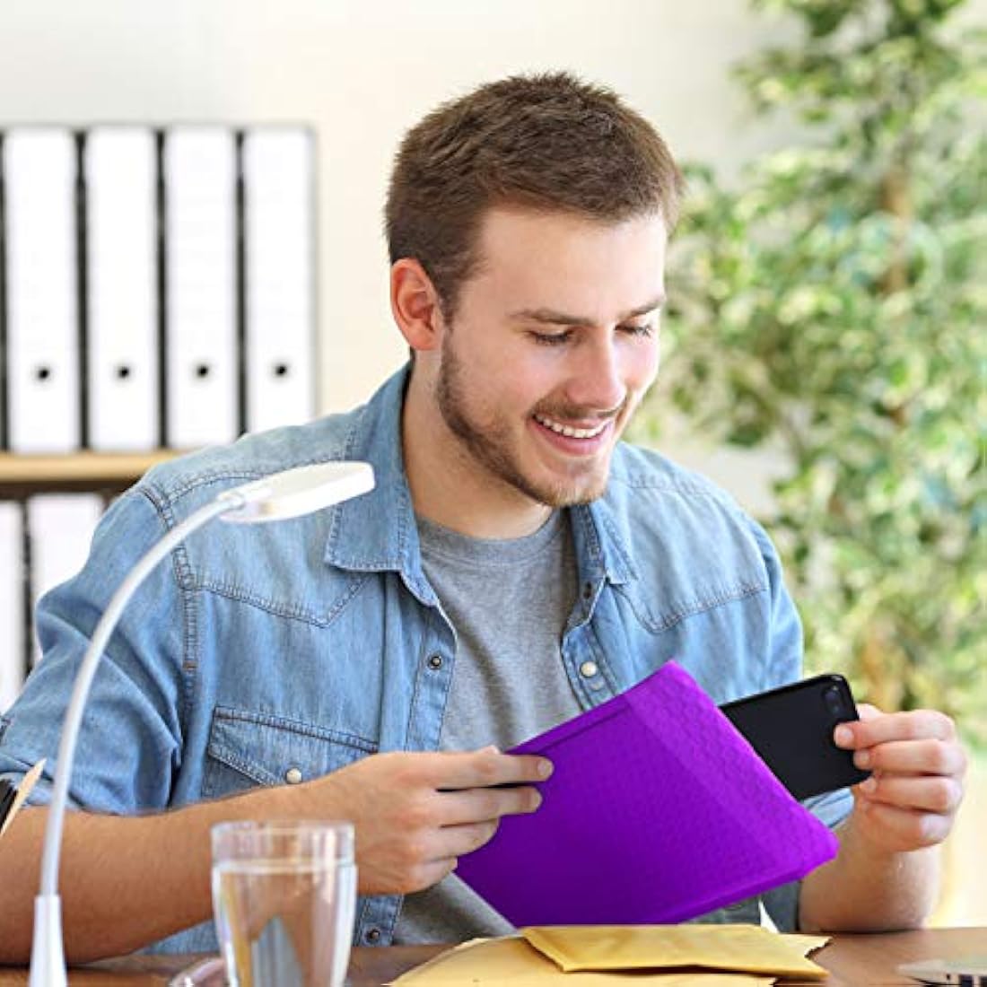 Switory Purple Poly Bubble Mailers – 15.3x22.9cm Padded Envelopes, 50 Pack