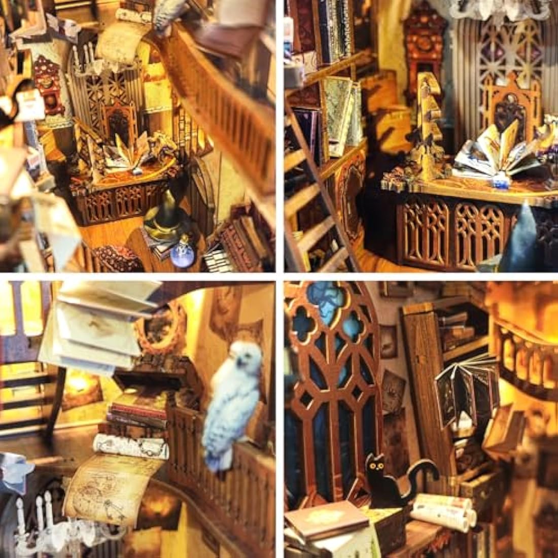Spilay DIY Book Nook Kit – 3D Holzpuzzle Miniatur Haus mit LED-Licht