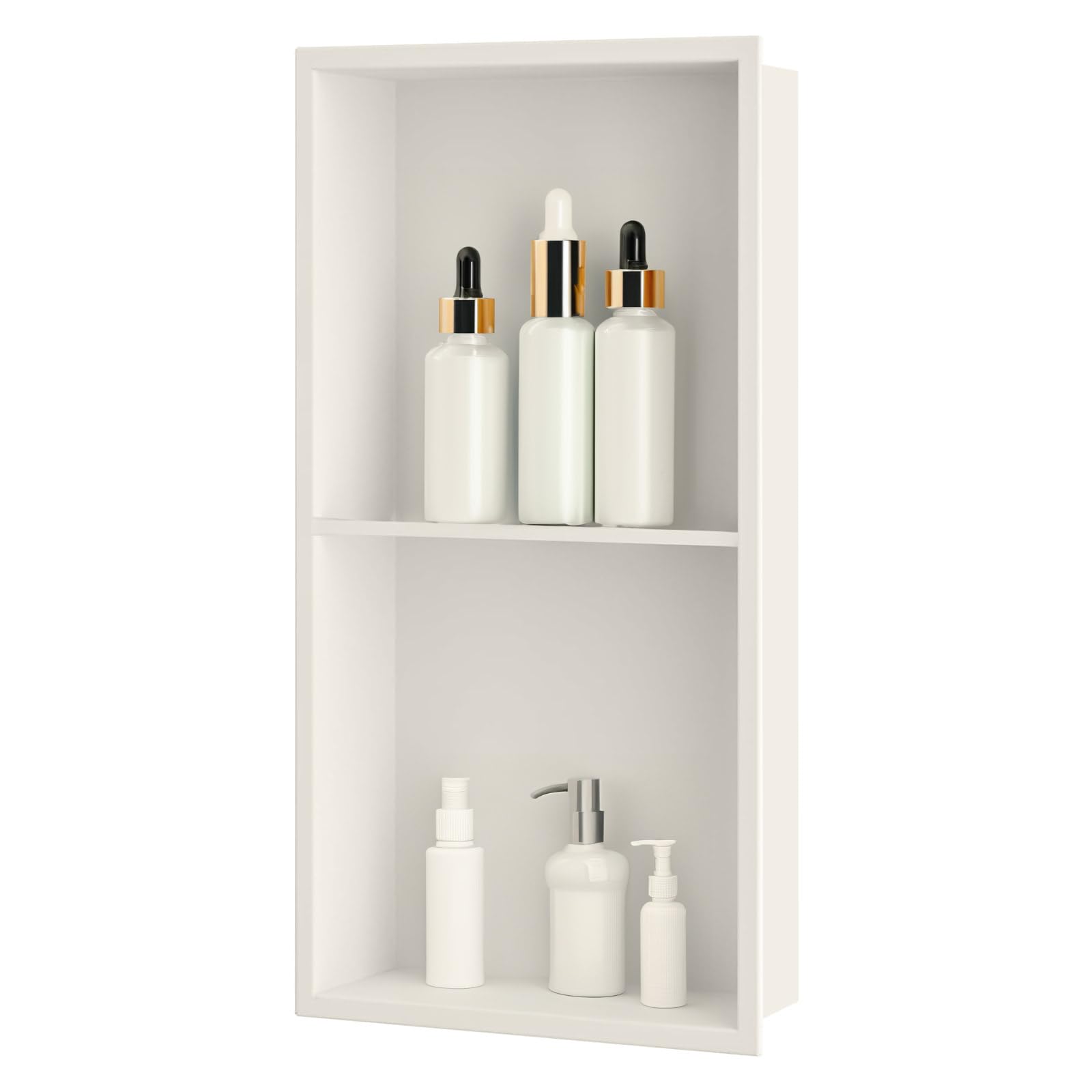 Sunrik Stainless Steel Shower Niche – 60x30cm Recessed Wall Shelf
