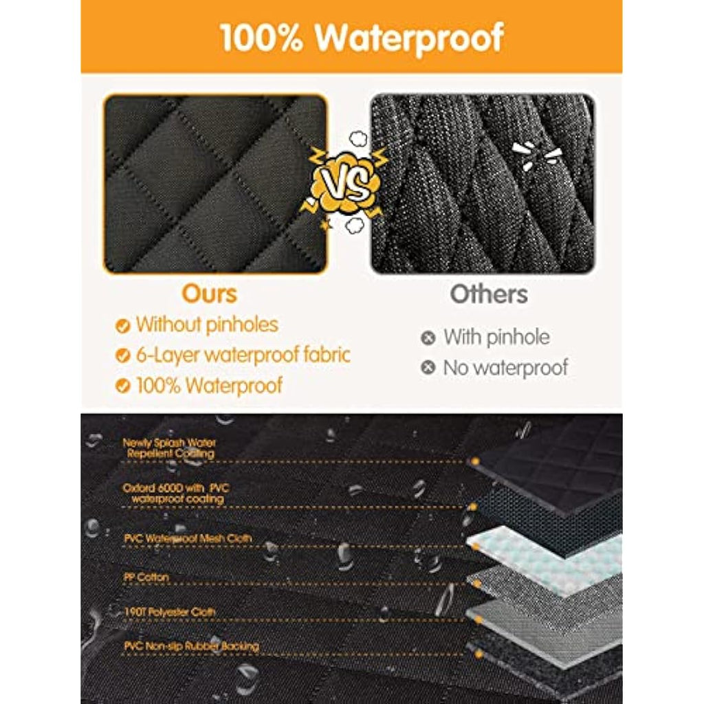 NZONPET 4-in-1 Dog Car Seat Cover | Waterproof Back Seat Hammock - Black