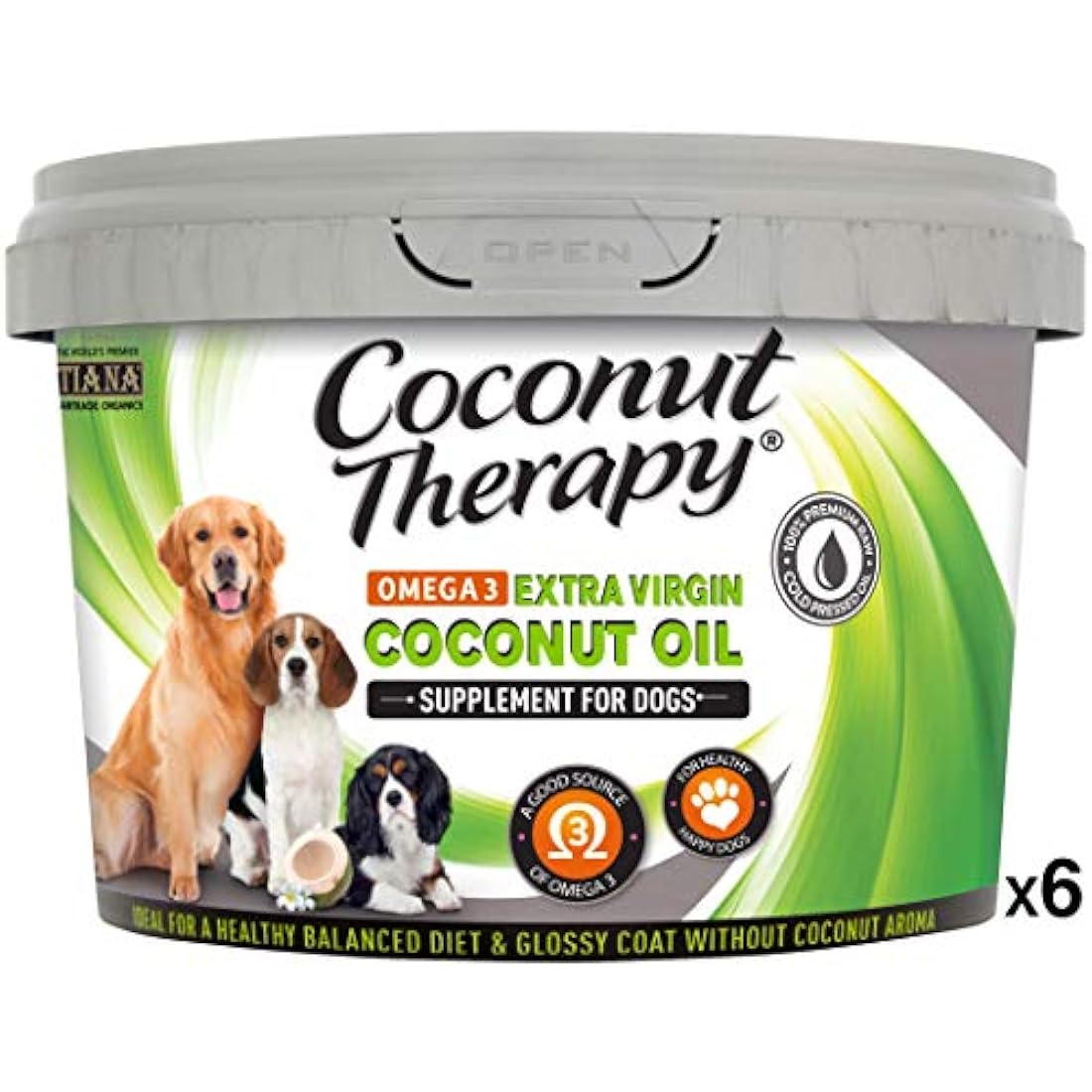 TIANA Coconut Therapy Dog Supplement with Omega-3 - 500ml (Pack of 6)