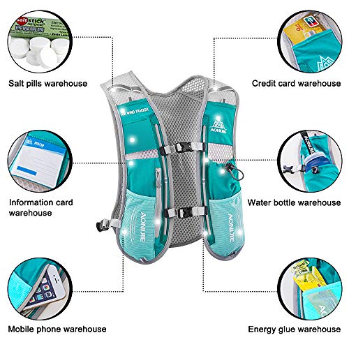 HINATAA Lightweight 5L Running Hydration Vest – Green Hiking Backpack