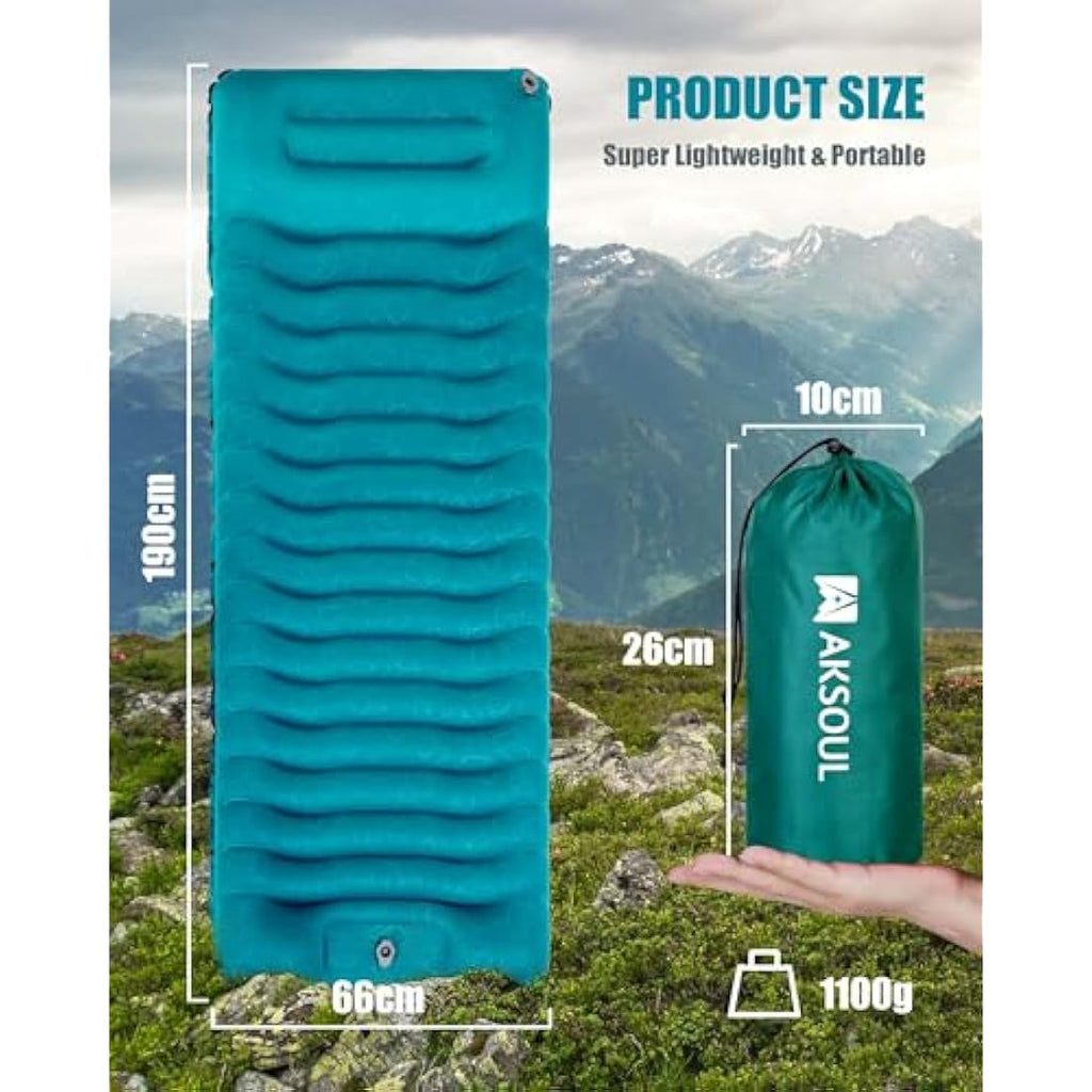 AKSOUL Self Inflating Sleeping Mat – 12cm Thick Ultralight Camping Mattress