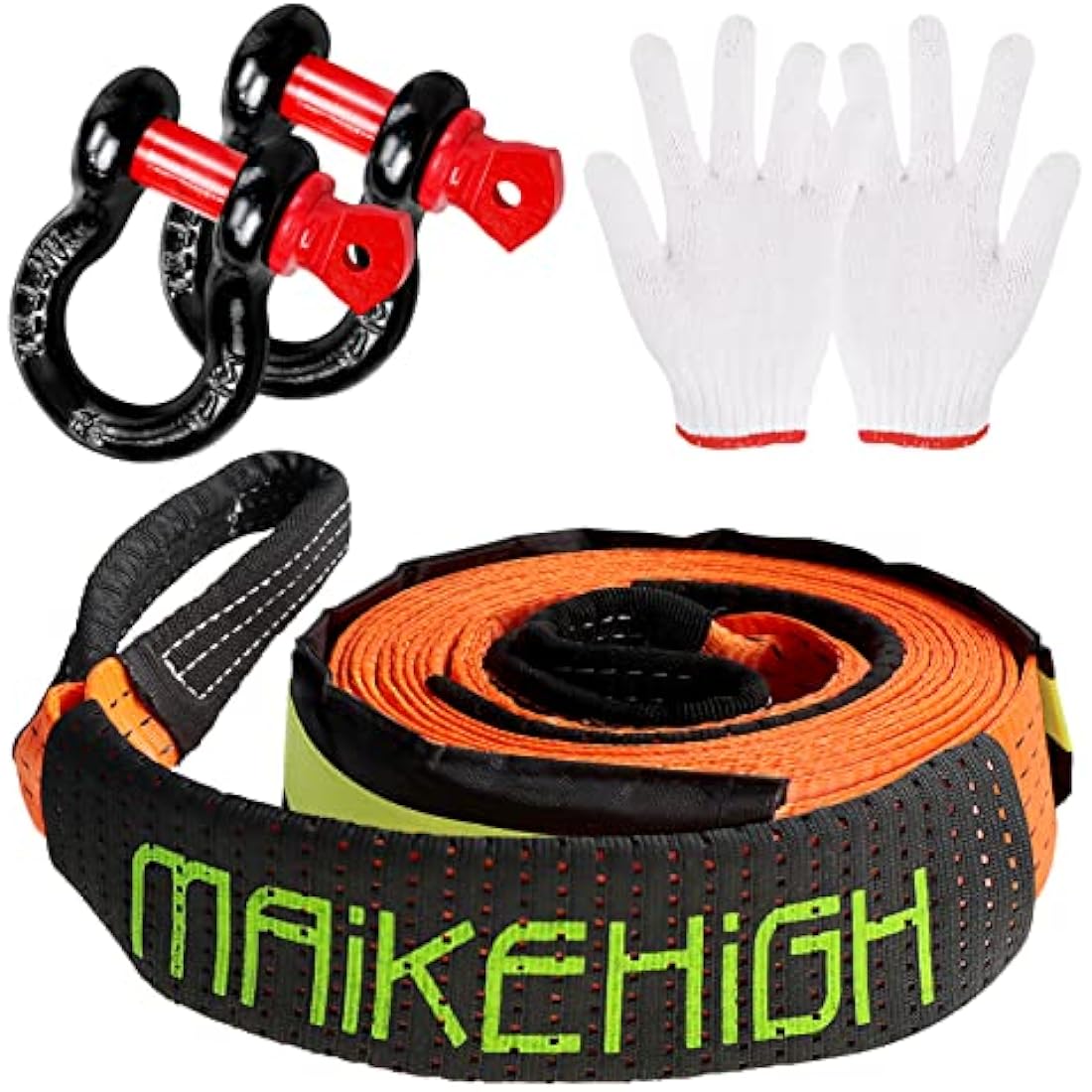 MAIKEHIGH 10 Ton Off-Road Recovery Tow Strap – 5M Heavy Duty Rope Kit