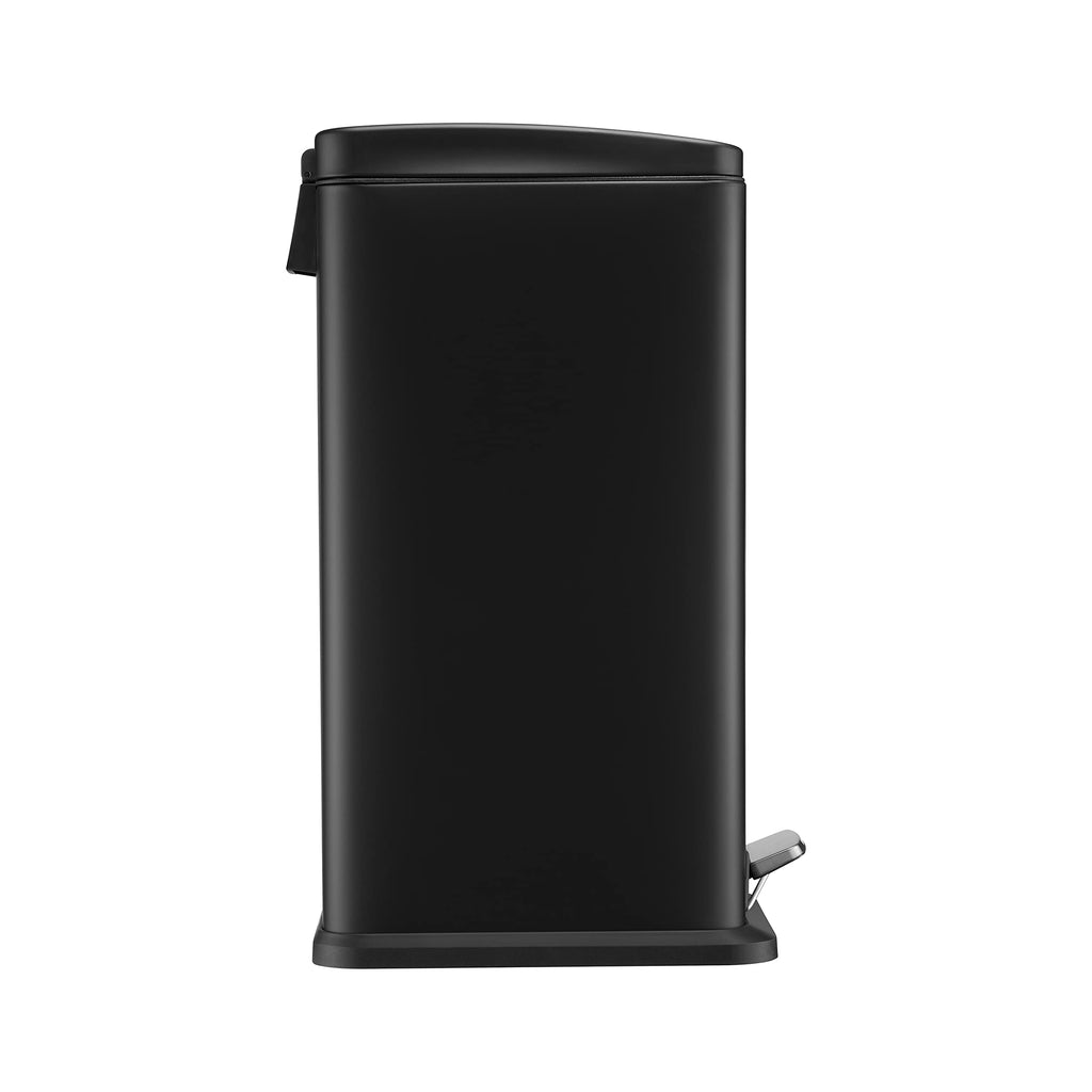 BLACK+DECKER 20L Slimline Pedal Bin – Black Stainless Steel Soft Close